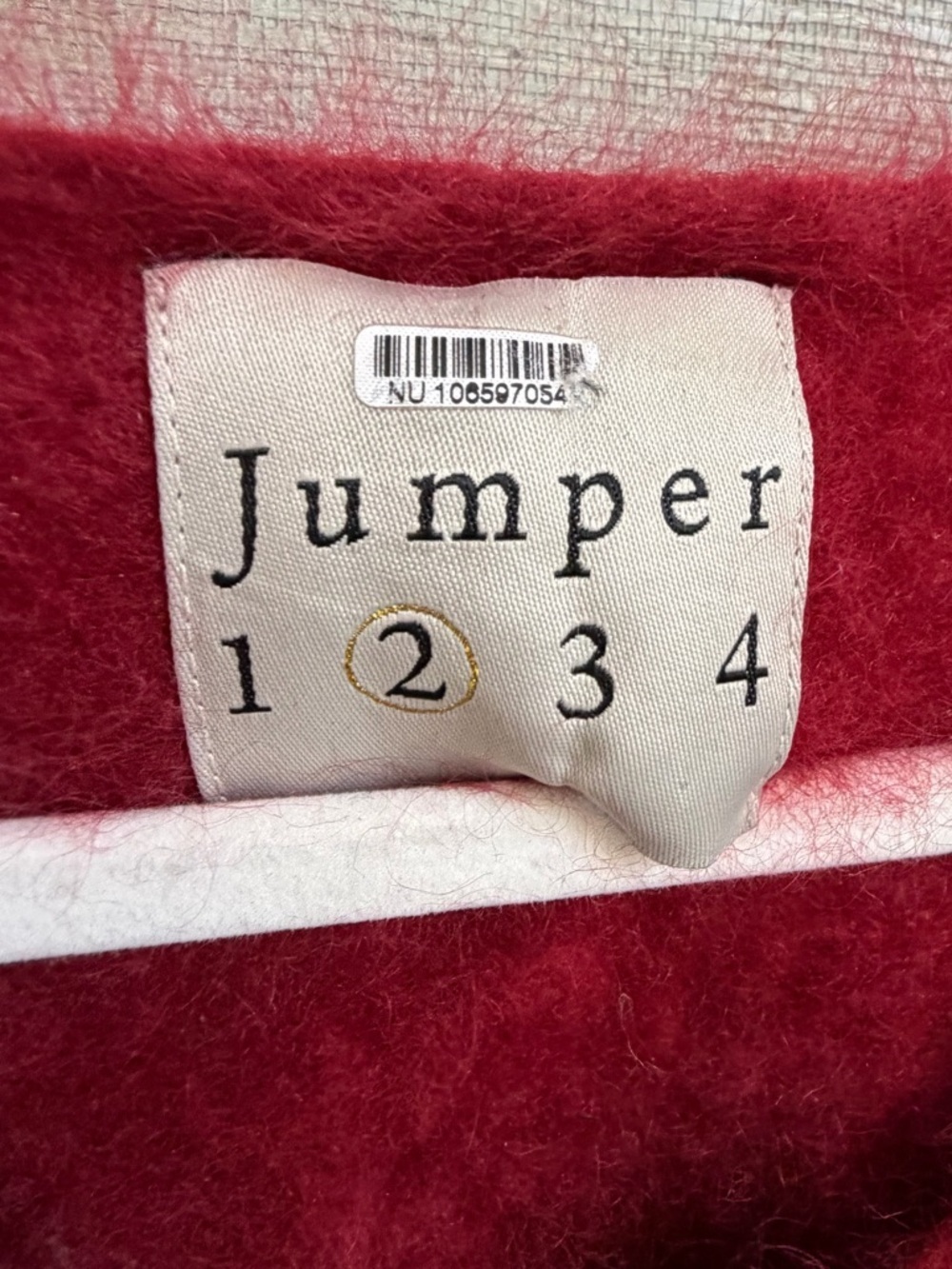 2 / 6 medium Jumper 1234 Rouge Brushed Cashmere V-Neck sweater Red - Picture 7 of 14